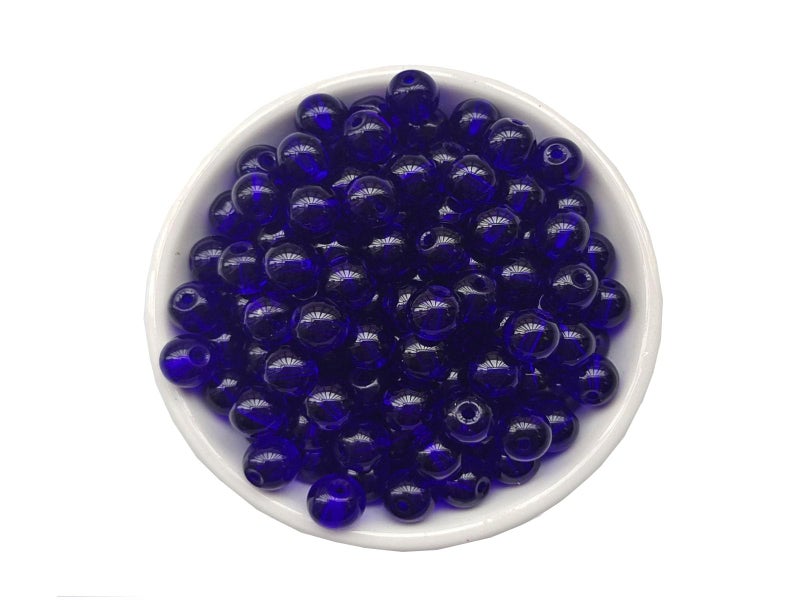 ABOKOY Glass Beads 8mm 100pcs Round Smooth Loose Beads for Bracelet Necklace Jewelry Making Craft DIY (8mm  50805 Dark Blue) - Image 1